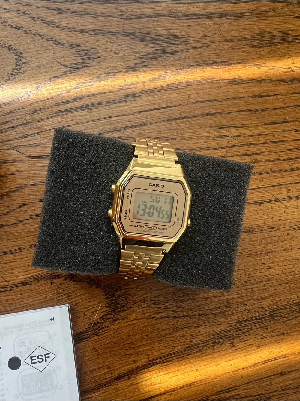 Casio Gold Digital Watch - Classic Retro LED Display